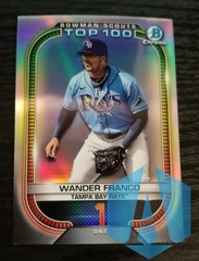 2021 Bowman Chrome Scouts Top 100 Wander Franco #BTP-1 Tampa Bay Rays